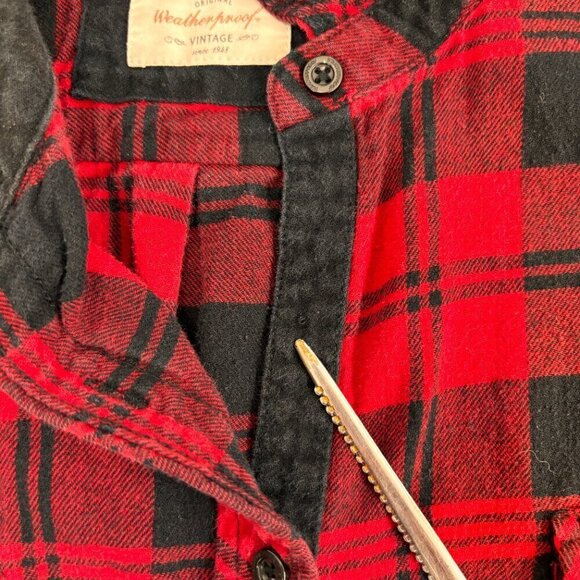 Weatherproof Vintage Cotton Flannel Plaid Button Up Women's XL Shirt - Picture 9 of 11